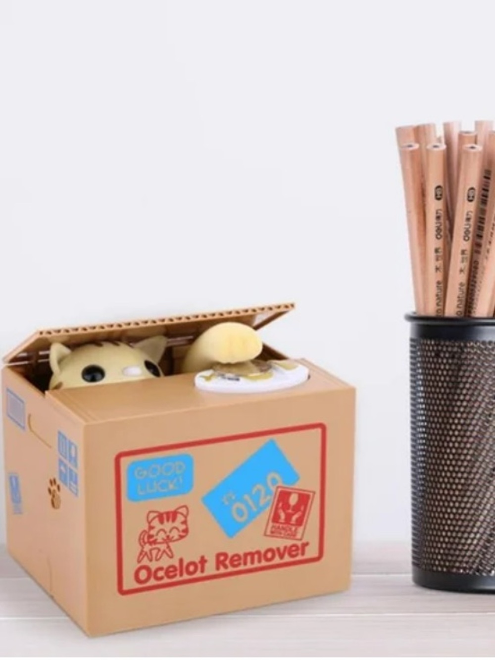 Ocelot Remover Coin Bank - Cute Tan Cat Peek